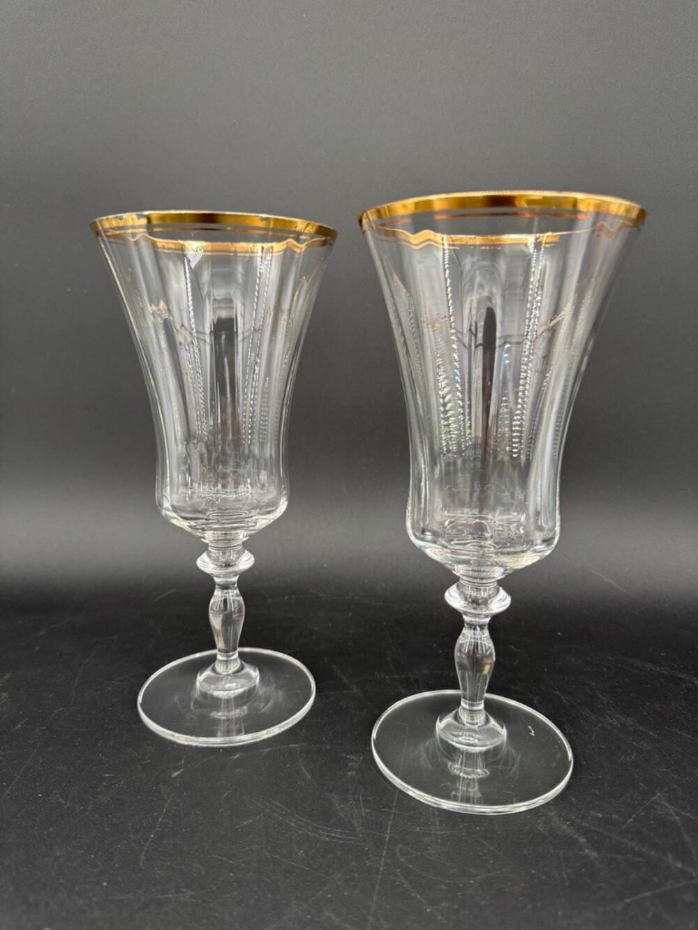 Mikasa Jamestown Gold Iced Tea Glasses Set of 2 8-1/8" Austria Vintage